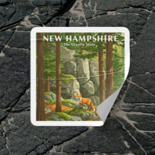 Vintage New Hampshire Vierkante Sticker