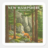 Vintage New Hampshire Vierkante Sticker (Voorkant)