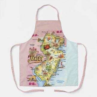 Vintage New Jersey kaart schort