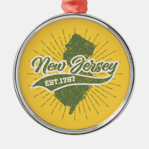 Vintage New Jersey Metalen Ornament