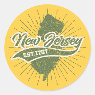Vintage New Jersey Ronde Sticker