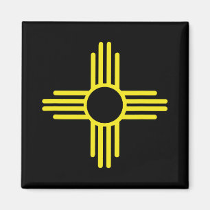 Vintage New Mexico-vlag Zia-zon Retro versleten Magneet