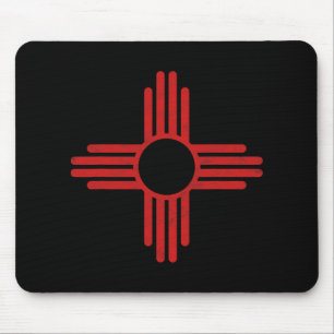 Vintage New Mexico Vlag Zia Zon Retro Versleten Muismat