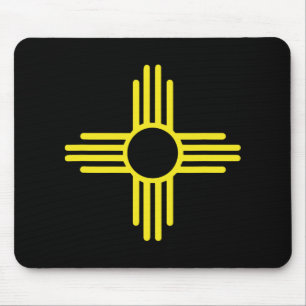 Vintage New Mexico Vlag Zia Zon Retro Versleten Muismat