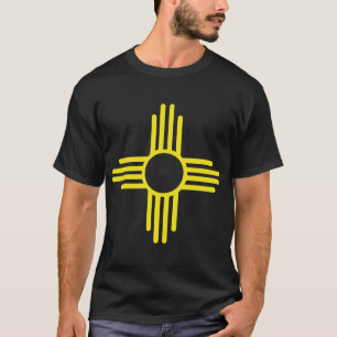 Vintage New Mexico-vlag Zia-zon Retro versleten T-shirt