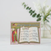 Vintage New Year's Resolution Jester  Briefkaart (Staand voorkant)