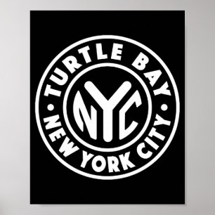 Vintage New York City Circle Turtle Bay Wit Poster