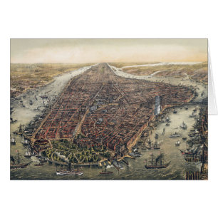 Vintage New York City, Manhattan, Brooklyn Bridge