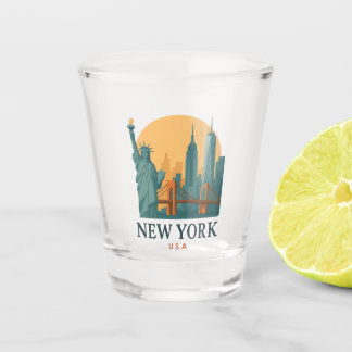 Vintage New York City Minimalistische Reisgift Shot Glas