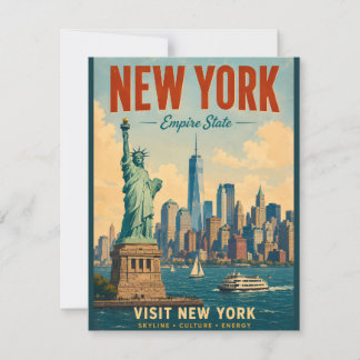 Vintage New York City Skyline Art de carte postale