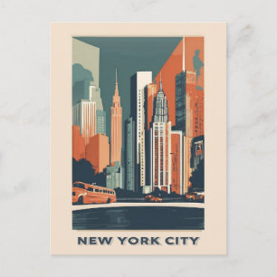 Vintage New York City Skyline Retro Travel Briefkaart