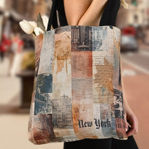 Vintage New York Stedelijke Collage Kunst