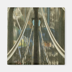 Vintage New Yorkse architectuur, Brooklyn Bridge Magneet