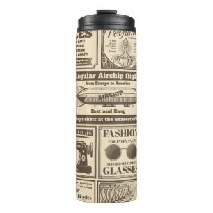 Vintage newspaper banners and advertising labels v thermosbeker