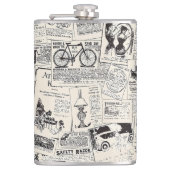 Vintage Newspaper Heupfles (Voorkant)