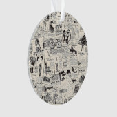 Vintage Newspaper  Ornament (voorkant)