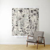 Vintage Newspaper Wandkleed (In situ)