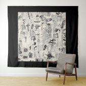 Vintage Newspaper   Wandkleed (In Situ (horizontaal))