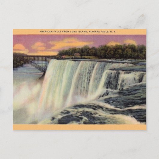 Vintage Niagara Herfst Briefkaart (Voorkant)