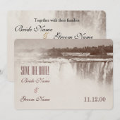 Vintage Niagara Herfsten huwelijksuitnodiging Save The Date (Voorkant / Achterkant)