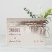 Vintage Niagara Herfsten huwelijksuitnodiging Save The Date (Staand voorkant)