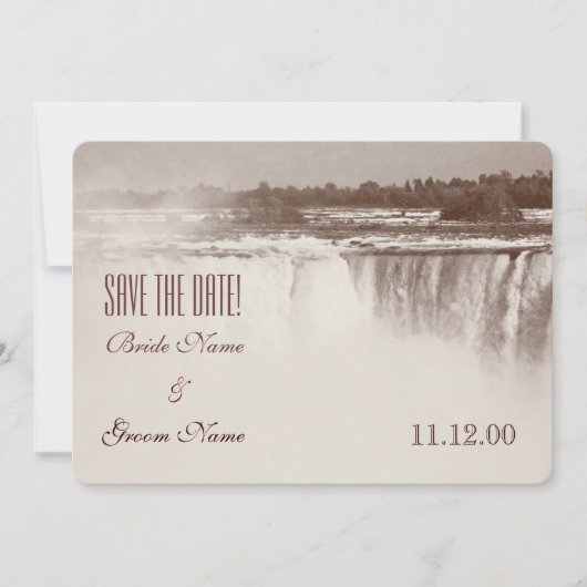 Vintage Niagara Herfsten huwelijksuitnodiging Save The Date (Voorkant)