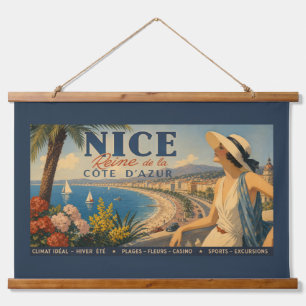 Vintage Nice Reine Cote D'Azur Hangend Wandkleed
