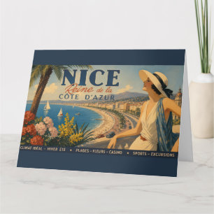 Vintage Nice Reine Côte d'Azur Kaart