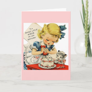 Vintage Niece Birthday Greeting Card Kaart
