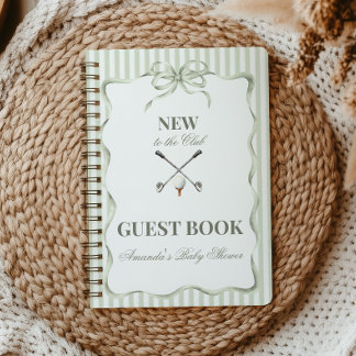 Vintage Nieuw bij de Club Golf Baby Shower Gast Notitieboek
