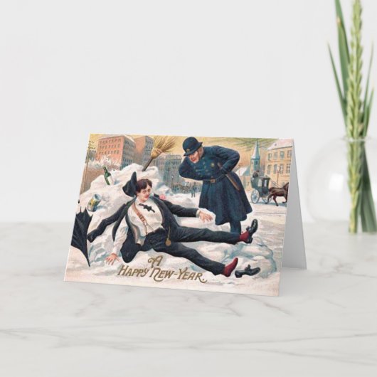 Vintage : nieuwjaar - feestdagen kaart (Voorkant)