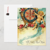 Vintage : nieuwjaar - feestdagenkaart (Voorkant / Achterkant)