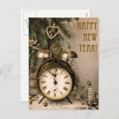 Vintage Nieuwjaar Feestdagenkaart (Voorkant / Achterkant)