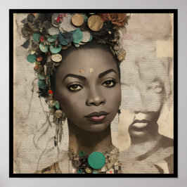 vintage nina collage deco 4 poster