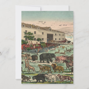 Vintage Noah's Ark Feestdagenkaart