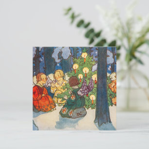 Vintage Noël ange art Carte de vacances