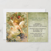 Vintage Noël Angel Fête Invitation (Devant)