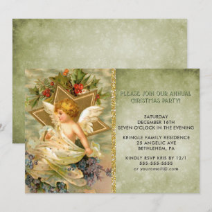 Vintage Noël Angel Fête Invitation