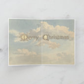 Vintage Noël Angel Paix Nuages Carte de vacances (Intérieur)