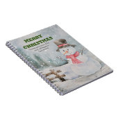 Vintage/Noël/Aquarelle Joli Carnet Snowman (Côté Droit)