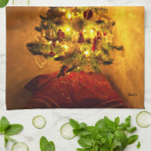 Vintage Noël Arbre Serviette de cuisine (Plié)