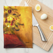 Vintage Noël Arbre Serviette de cuisine (Quart Plié)