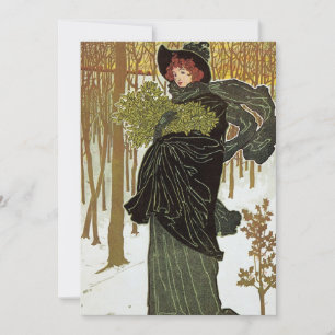 Vintage Noël Art Nouveau Scribners Invitation