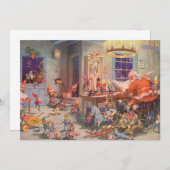 Vintage Noël, Atelier du Père Noël Invitation (Devant / Derrière)