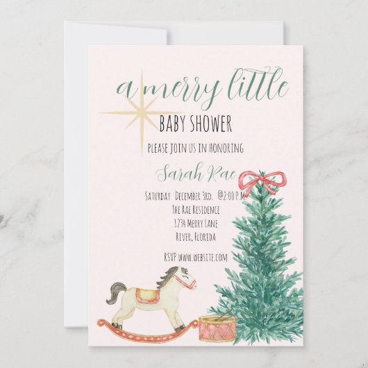 Vintage Noël Baby shower Invitation (Devant)
