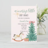 Vintage Noël Baby shower Invitation (Debout devant)