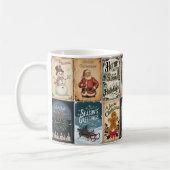 Vintage Noël Collage Nostalgale Fête Mug (Gauche)