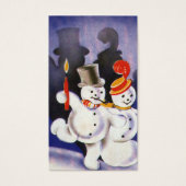 Vintage Noël Dancing Snowmen avec bougies (Devant)