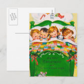 Vintage Noël enfant dormir Vintage carte postale (Devant / Derrière)