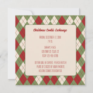 Vintage Noël Jacquard Motif Carré Invitation